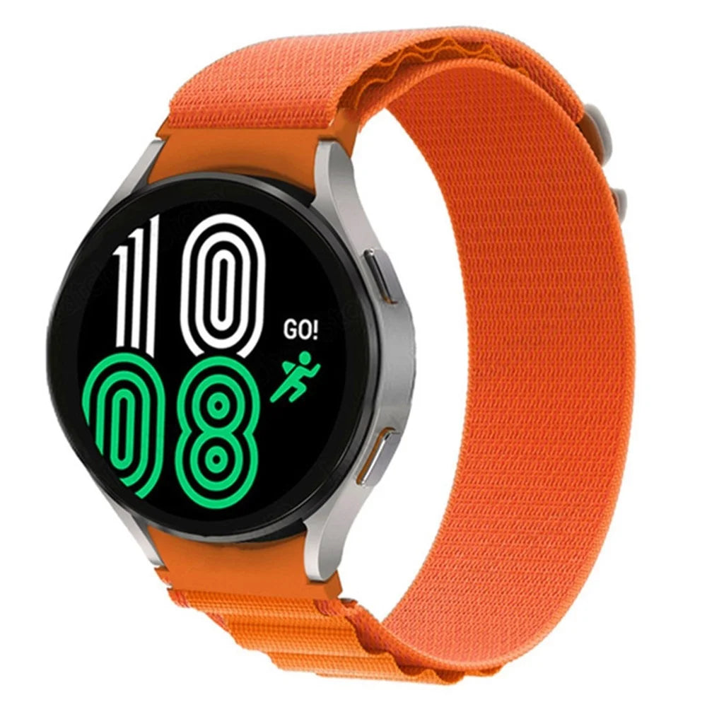 For Samsung Galaxy Watch6 40mm 44mm / Watch6 Classic 43mm 47mm / Watch 5 40mm 44mm / 5 Pro 45mm / Watch4 40mm 44mm Nylon Watch Band G-hook Metal Buckle Replacement Watch Strap - Orange - 2