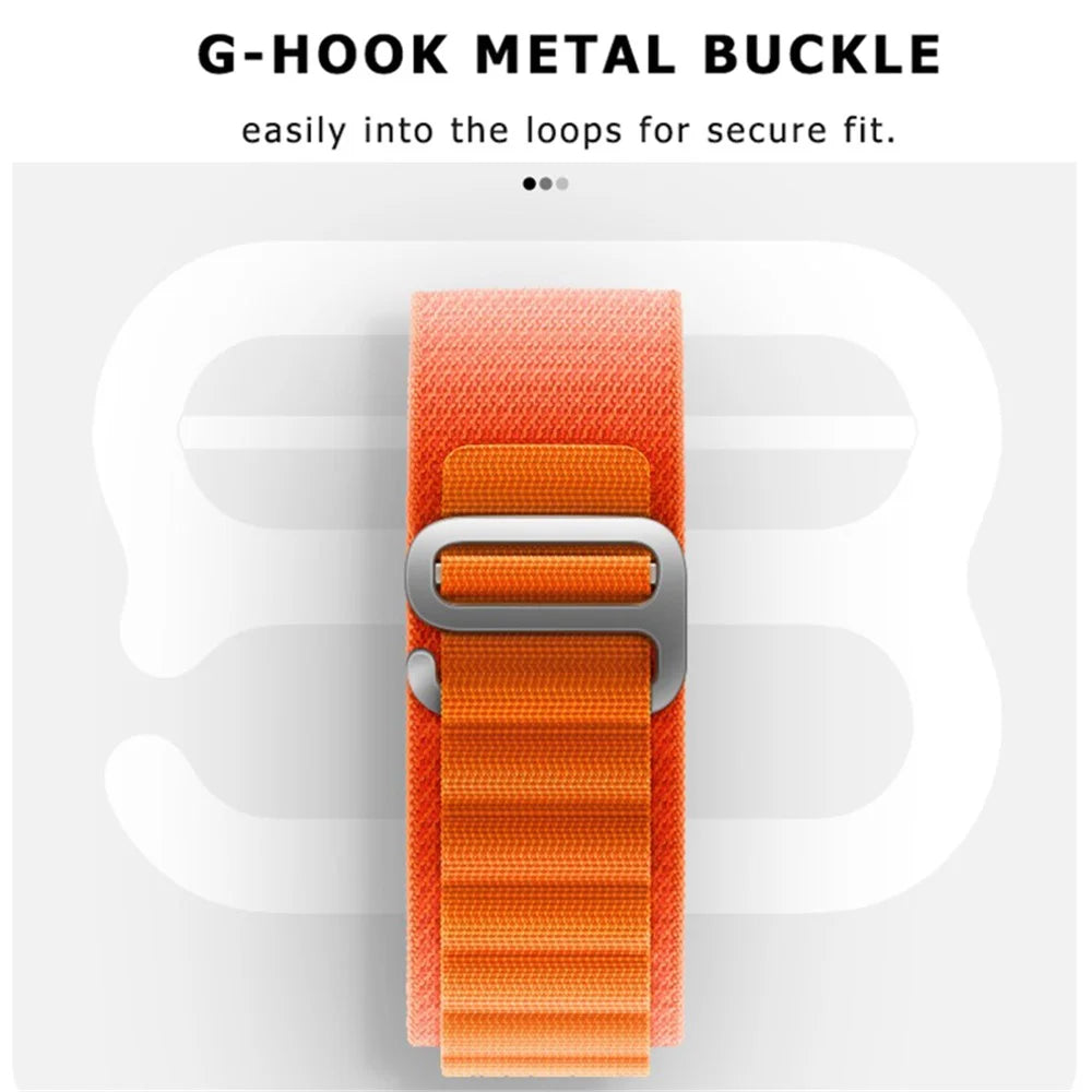For Samsung Galaxy Watch6 40mm 44mm / Watch6 Classic 43mm 47mm / Watch 5 40mm 44mm / 5 Pro 45mm / Watch4 40mm 44mm Nylon Watch Band G-hook Metal Buckle Replacement Watch Strap - Orange - 6