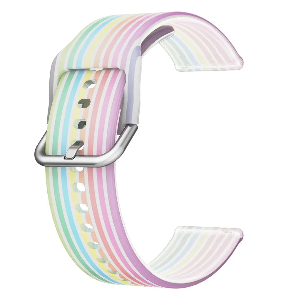 For Huawei Watch GT 2 / GT 3 Pro / Watch GT Runner Watch Bands 22mm Rainbow Color Silicone Replacement Wristband Strap - Transparent Rainbow - 1