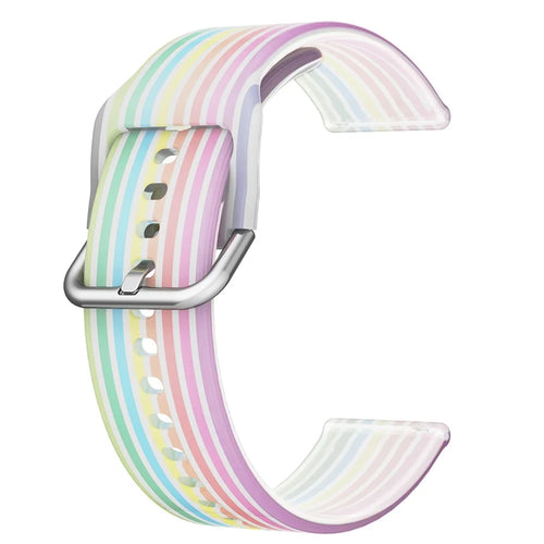 For Huawei Watch GT 2 / GT 3 Pro / Watch GT Runner Watch Bands 22mm Rainbow Color Silicone Replacement Wristband Strap - Transparent Rainbow - 1