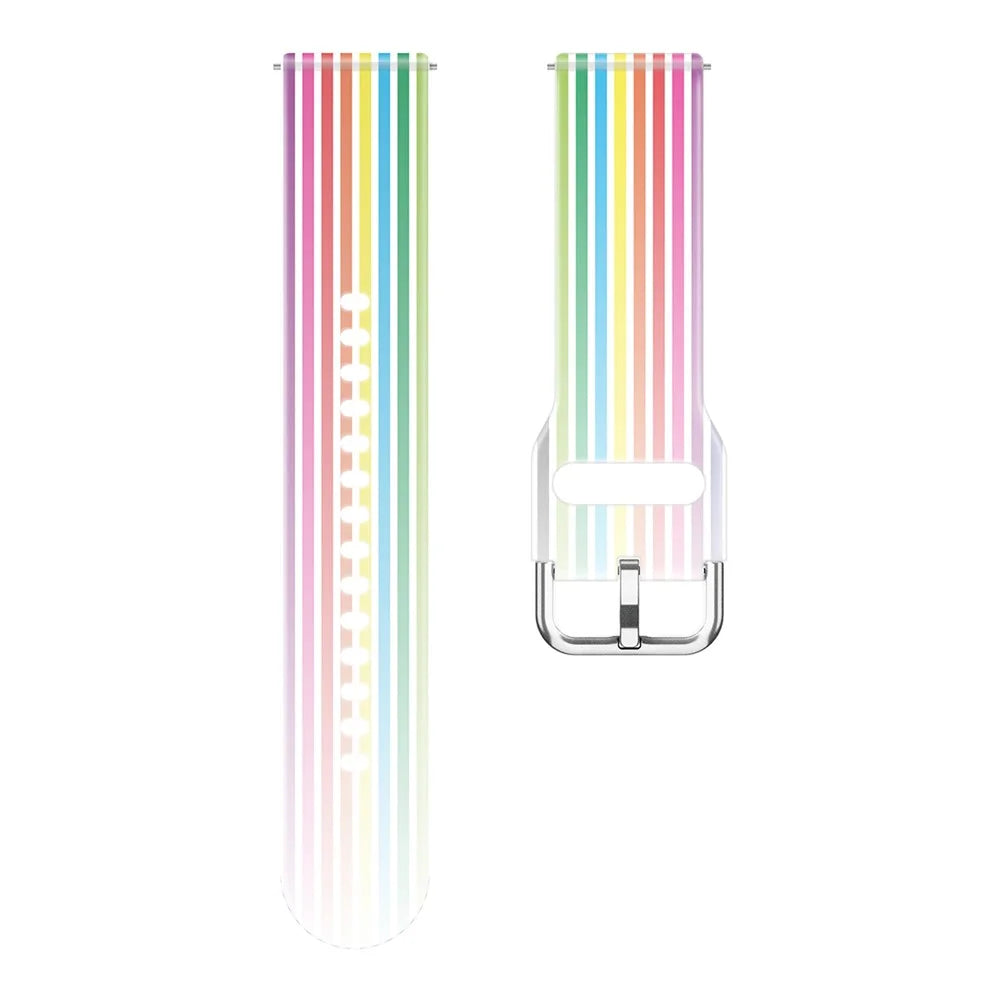 For Huawei Watch GT 2 / GT 3 Pro / Watch GT Runner Watch Bands 22mm Rainbow Color Silicone Replacement Wristband Strap - Transparent Rainbow - 3