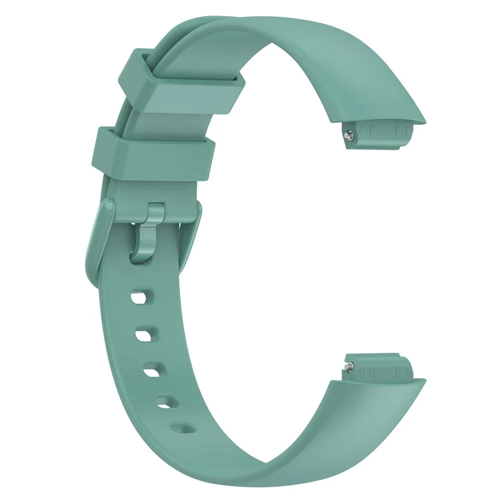 For Fitbit Inspire 3 Silicone Smart Watch Band Adjustable Pin Buckle Replacement Strap, Size: S - Pine Needle Green - 2