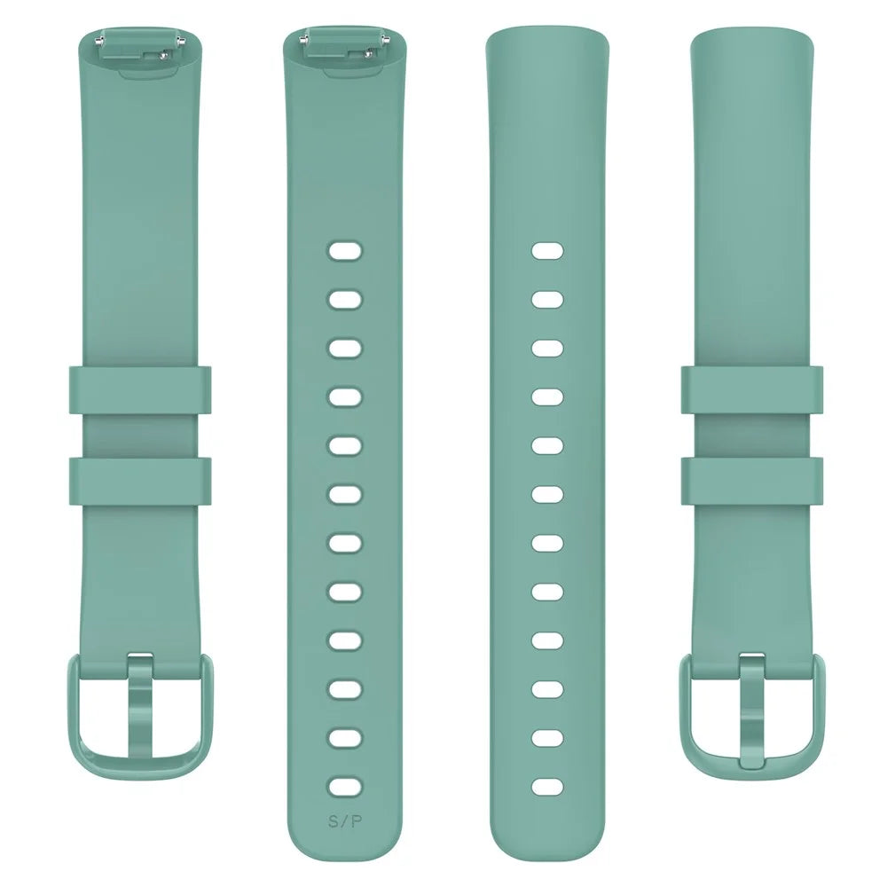 For Fitbit Inspire 3 Silicone Smart Watch Band Adjustable Pin Buckle Replacement Strap, Size: S - Pine Needle Green - 4