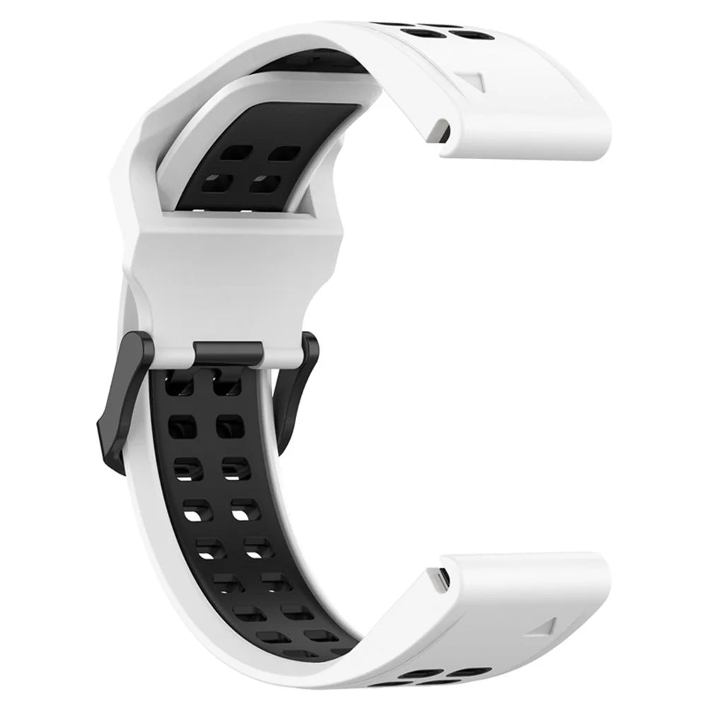 For Garmin Enduro 2 / Tactix 7 Silicone Watch Band 26mm Dual Color Breathable Wrist Strap Bracelet Accessories - White / Black - 3