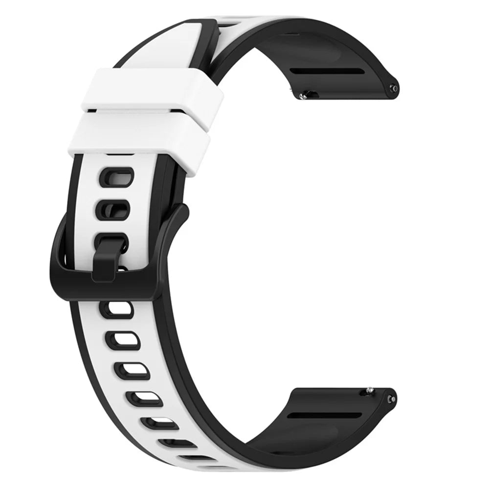 For Samsung Galaxy Watch6 40mm 44mm / Watch6 Classic 43mm 47mm / Watch 5 40mm 44mm / 5 Pro 45mm / Watch4 40mm 44mm Silicone Watch Band Dual-Color Quick Release Strap - White  /  Black - 2