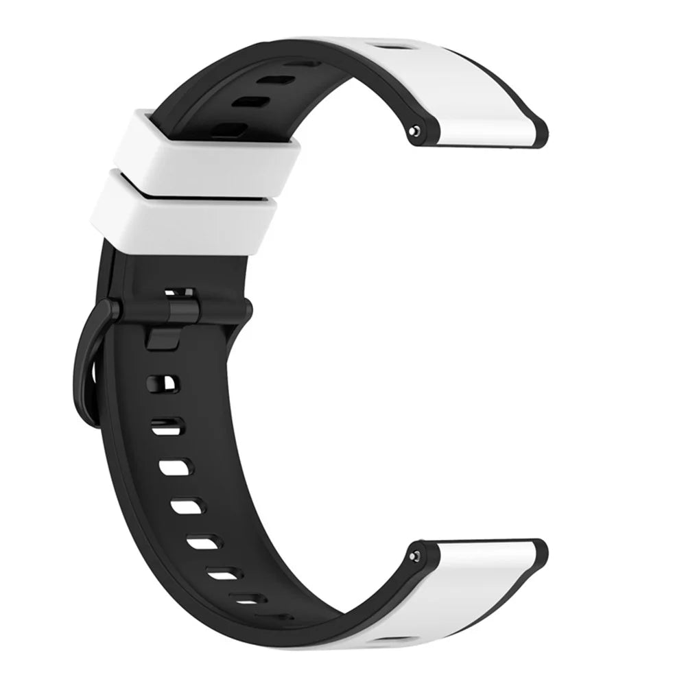 For Samsung Galaxy Watch6 40mm 44mm / Watch6 Classic 43mm 47mm / Watch 5 40mm 44mm / 5 Pro 45mm / Watch4 40mm 44mm Silicone Watch Band Dual-Color Quick Release Strap - White  /  Black - 3