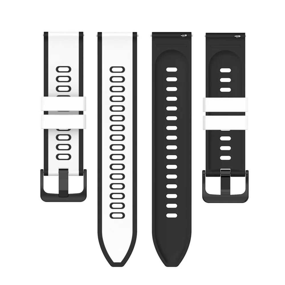 For Samsung Galaxy Watch6 40mm 44mm / Watch6 Classic 43mm 47mm / Watch 5 40mm 44mm / 5 Pro 45mm / Watch4 40mm 44mm Silicone Watch Band Dual-Color Quick Release Strap - White  /  Black - 5