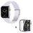 For Apple Watch Series 6 / 5 / 4 / SE / SE (2022) 40mm 3 Beads Resin Watch Band Folding Clasp Replacement Strap with Transparent Watch Case - White - 1