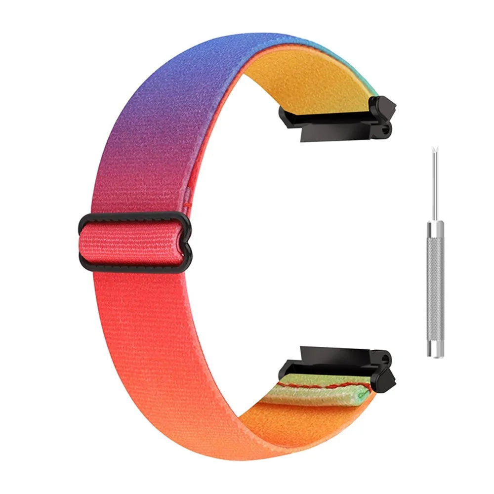 For Huami Amazfit T-Rex 2 Men Breathable Watch Strap Ethnic Style Adjustable Braided Nylon Wrist Band - Rainbow Color - 2