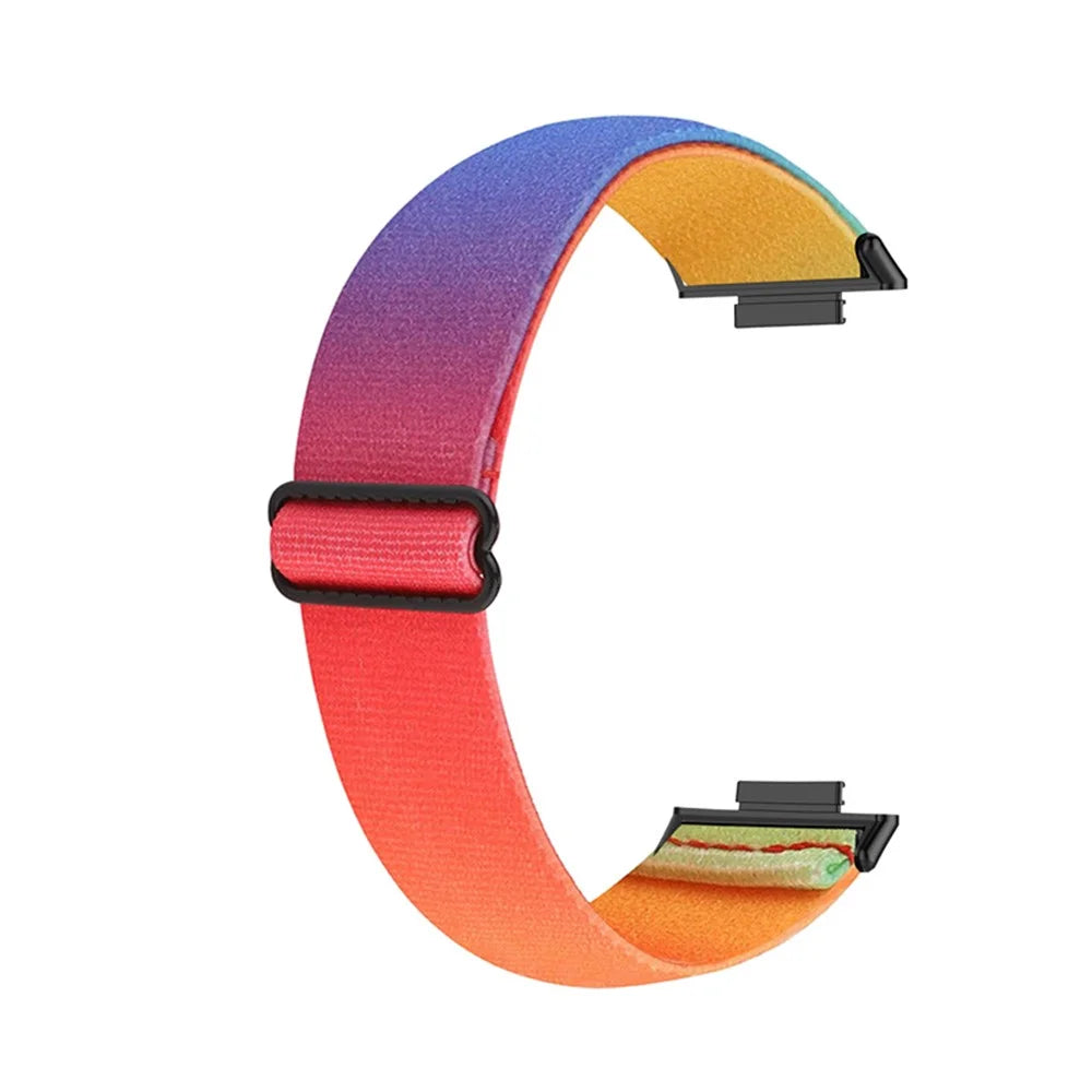 For Huawei Watch Fit 2 Smart Watch Band Replacement Ethnic Style Breathable Braided Nylon Wrist Strap - Rainbow Color - 2