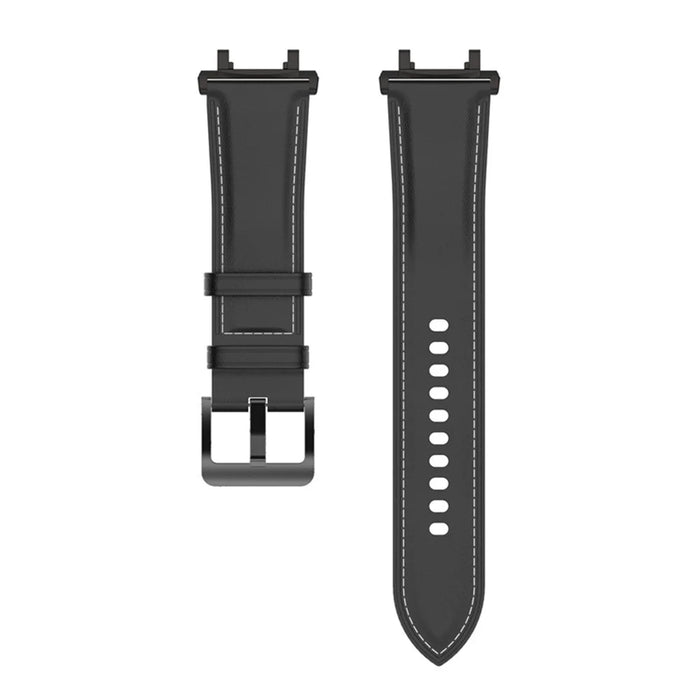 For Huami Amazfit T-Rex 2 Genuine Leather Replacement Watch Strap Adjustable Wrist Band with Tool - Black - 5