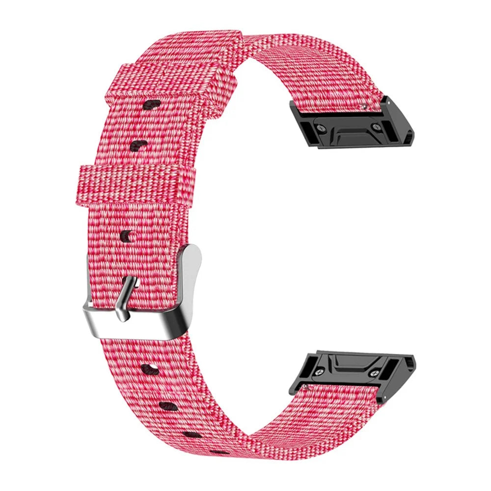 For Garmin Fenix 7S / 6S / 5S / Instinct 2S Breathable Canvas Watch Strap Smart Watch Band with Tool - Pink - 4