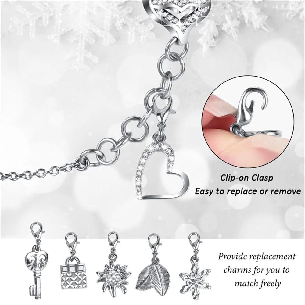 For Apple Watch Series 3 / 2 / 1 42mm Metal Watch Band Bracelet with Hollow PC Frame Rhinestone Decor Pendant Wristband Strap - Silver - 2