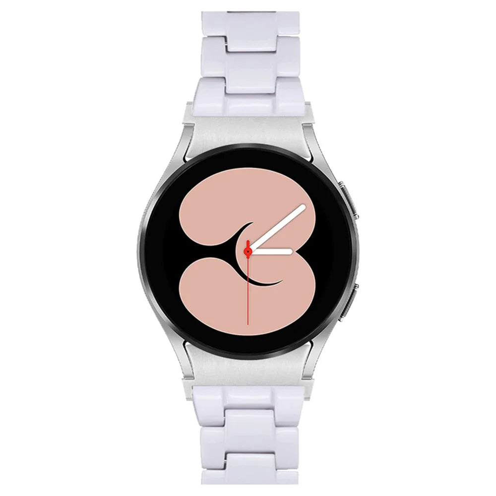 For Samsung Galaxy Watch 5 40mm / 44mm / Watch 5 Pro 45mm Resin Watch Band Stainless Steel Buckle Strap Bracelet - White - 2