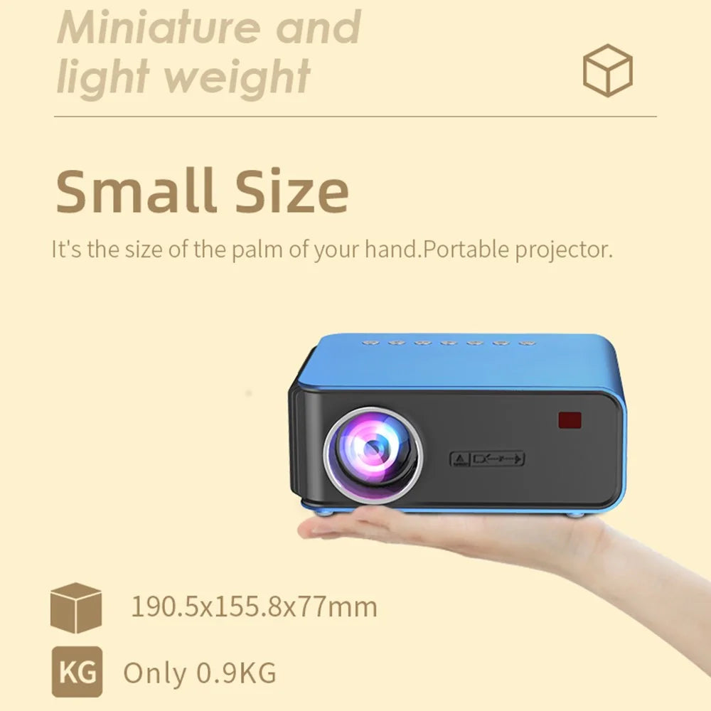 T4 Portable Mini Projector WiFi Mobile Phone Screen Mirroring Home Theater LED Video Projector - US Plug - 2
