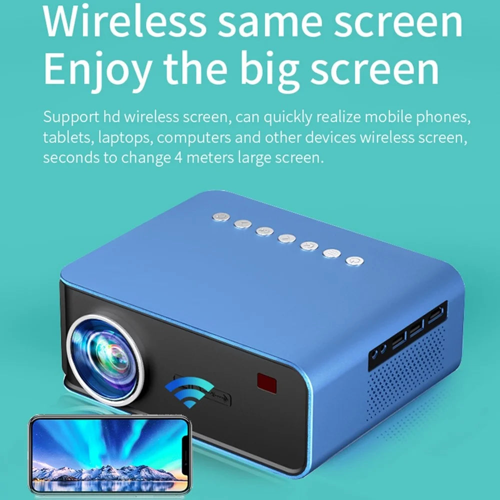 T4 Portable Mini Projector WiFi Mobile Phone Screen Mirroring Home Theater LED Video Projector - US Plug - 4
