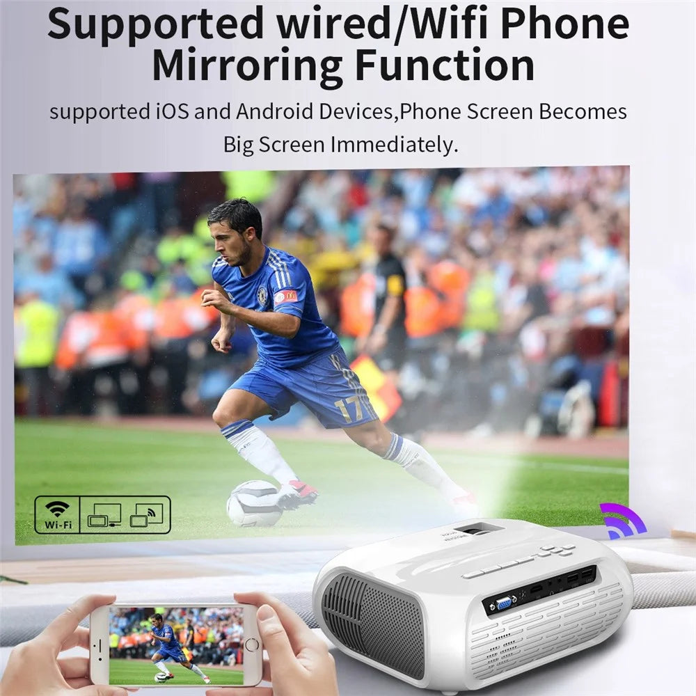 T9 HD 1080P Projector Portable Home Theater Projector Multi-Layer Coated Lens Projector for Office, School (Standard Version) - US Plug - 4