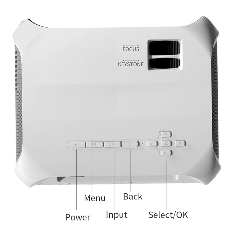 T9 HD 1080P Projector Portable Home Theater Projector Multi-Layer Coated Lens Projector for Office, School (Standard Version) - US Plug - 6