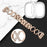 For Fitbit Versa 3 / Sense X-Shape Design Stainless Steel Bracelet Replacement Wrist Strap + Two Row Rhinestones Transparent Anti-scratch Watch Case - Gold - 3
