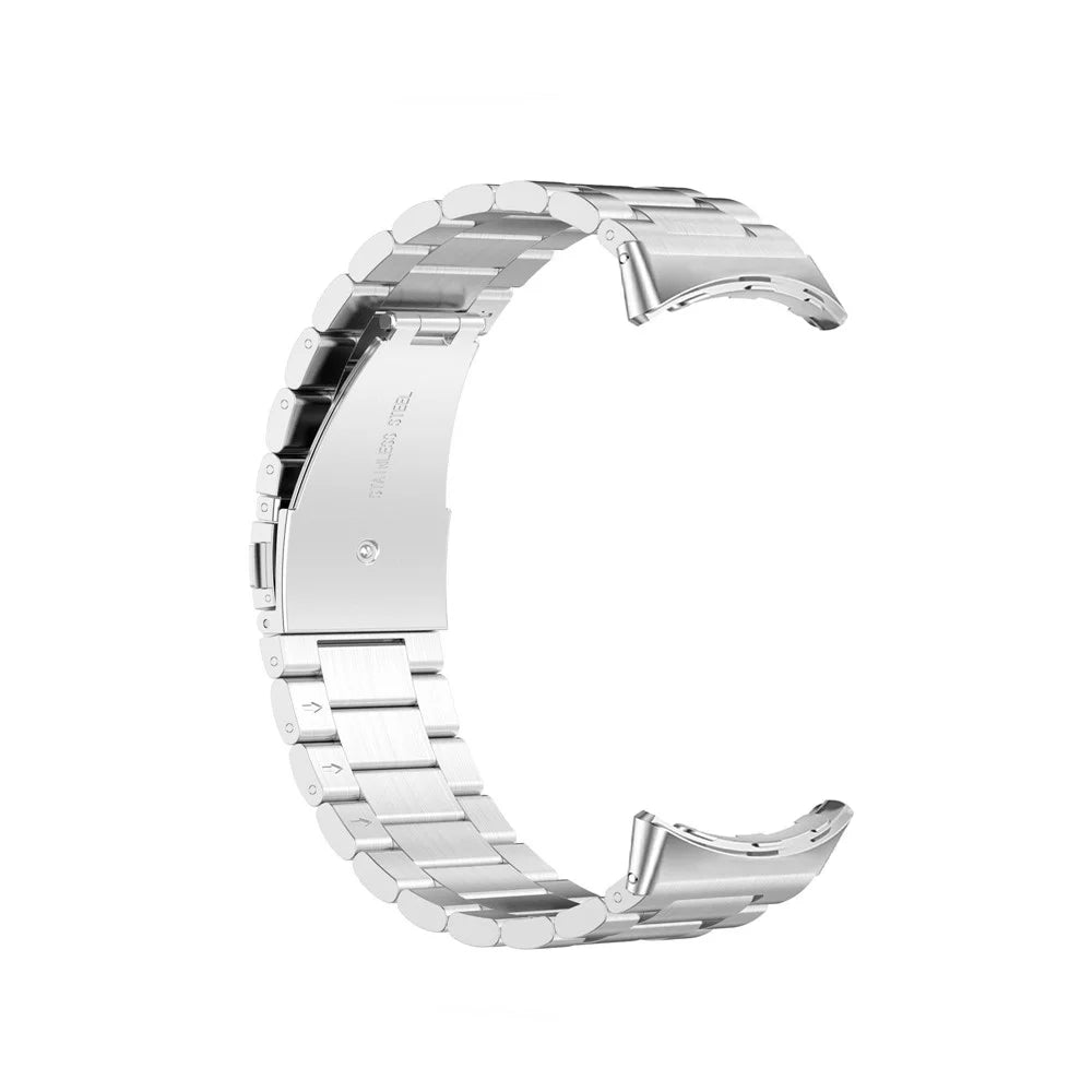 For Google Pixel Watch 4 41mm / Watch 3 41mm / Watch 2 / Watch Stainless Steel Wristband Metal Buckle Clasp 3 Beads Watch Strap Bracelet -  Silver - 4