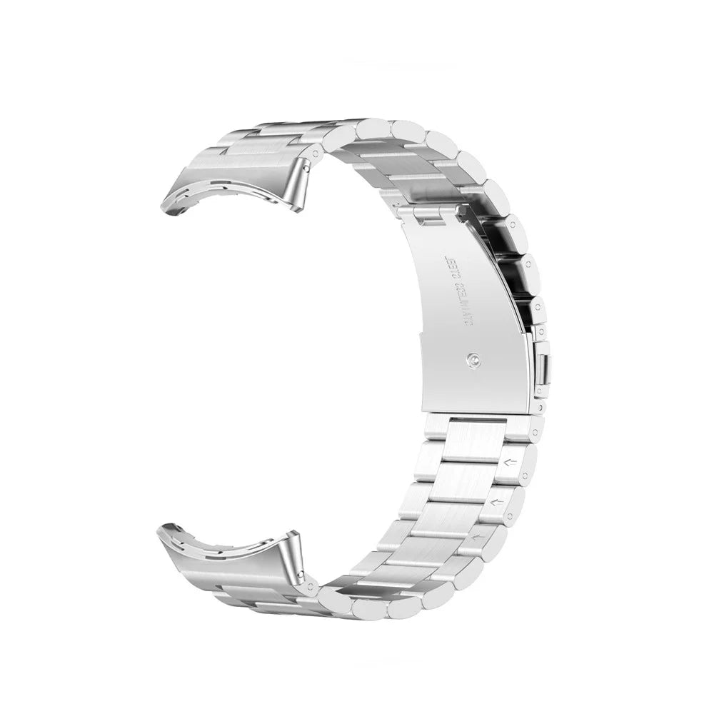 For Google Pixel Watch 4 41mm / Watch 3 41mm / Watch 2 / Watch Stainless Steel Wristband Metal Buckle Clasp 3 Beads Watch Strap Bracelet -  Silver - 5
