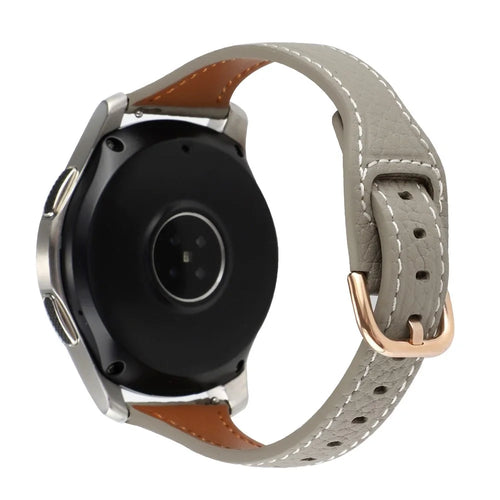 For Xiaomi Watch S1 Pro / Huami Amazfit GTR4 Pro 22mm T-shape Watchband Litchi Texture Genuine Leather Watch Strap - Grey - 1