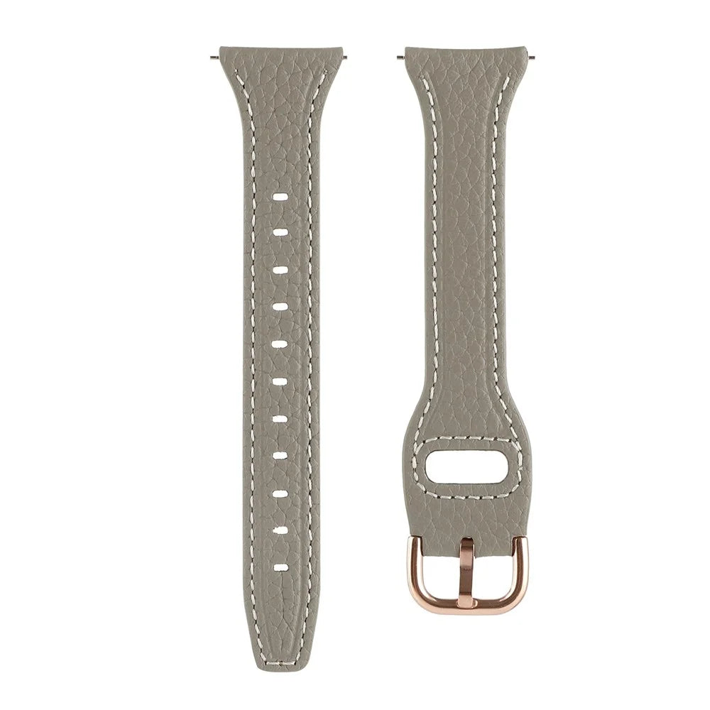 For Xiaomi Watch S1 Pro / Huami Amazfit GTR4 Pro 22mm T-shape Watchband Litchi Texture Genuine Leather Watch Strap - Grey - 2
