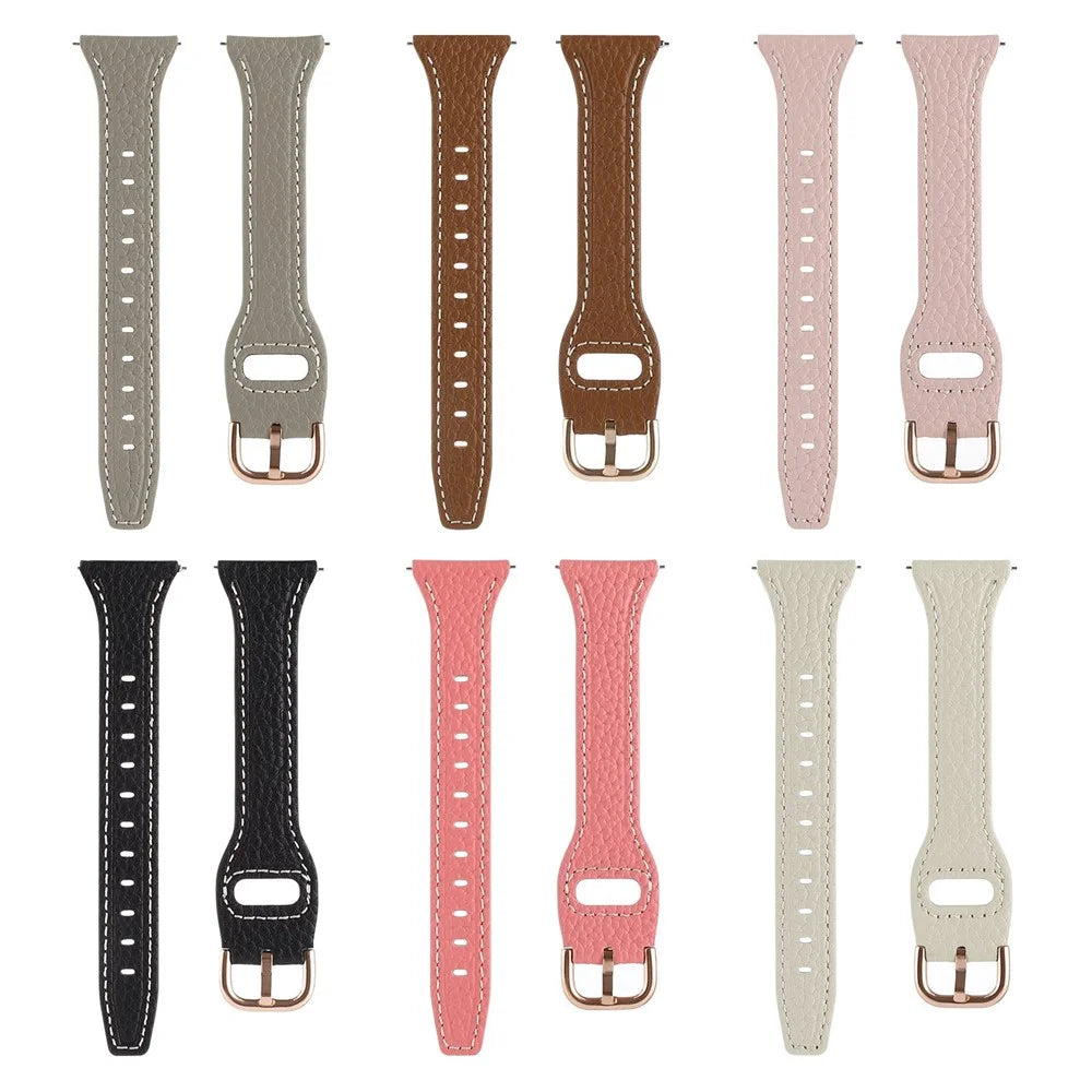 For Xiaomi Watch S1 Pro / Huami Amazfit GTR4 Pro 22mm T-shape Watchband Litchi Texture Genuine Leather Watch Strap - Grey - 5