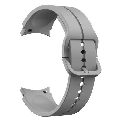 For Samsung Galaxy Watch6 40mm 44mm / Watch6 Classic 43mm 47mm / Watch 5 40mm 44mm / 5 Pro 45mm / Watch4 40mm 44mm Silicone Watch Band Replacement Wrist Strap with Buckle - Grey - 1