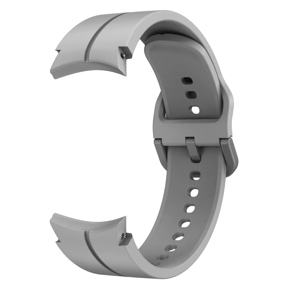 For Samsung Galaxy Watch6 40mm 44mm / Watch6 Classic 43mm 47mm / Watch 5 40mm 44mm / 5 Pro 45mm / Watch4 40mm 44mm Silicone Watch Band Replacement Wrist Strap with Buckle - Grey - 2