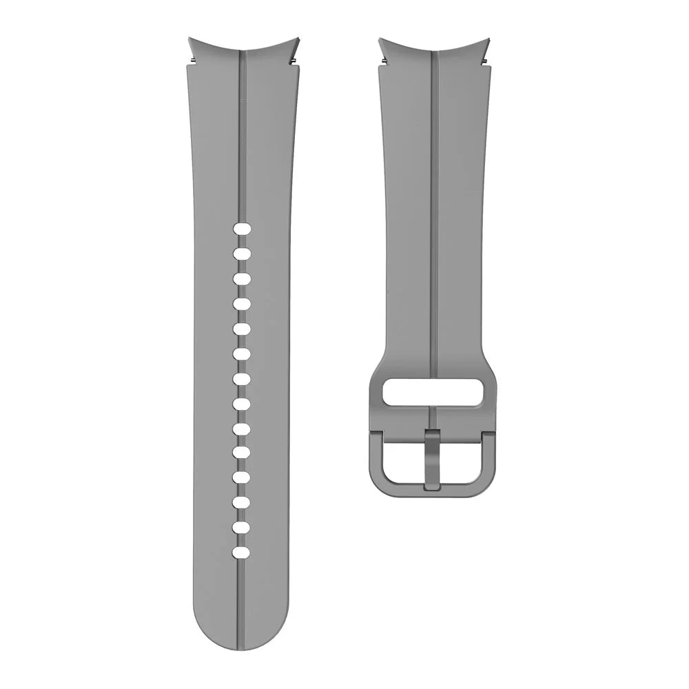 For Samsung Galaxy Watch6 40mm 44mm / Watch6 Classic 43mm 47mm / Watch 5 40mm 44mm / 5 Pro 45mm / Watch4 40mm 44mm Silicone Watch Band Replacement Wrist Strap with Buckle - Grey - 3