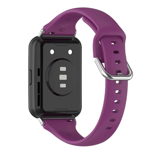 For Huawei Watch Fit 2 Silicone Watch Band Quick Release Sport Strap Replacement Bracelet - Dark Purple - 1