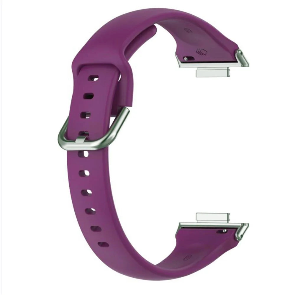 For Huawei Watch Fit 2 Silicone Watch Band Quick Release Sport Strap Replacement Bracelet - Dark Purple - 2