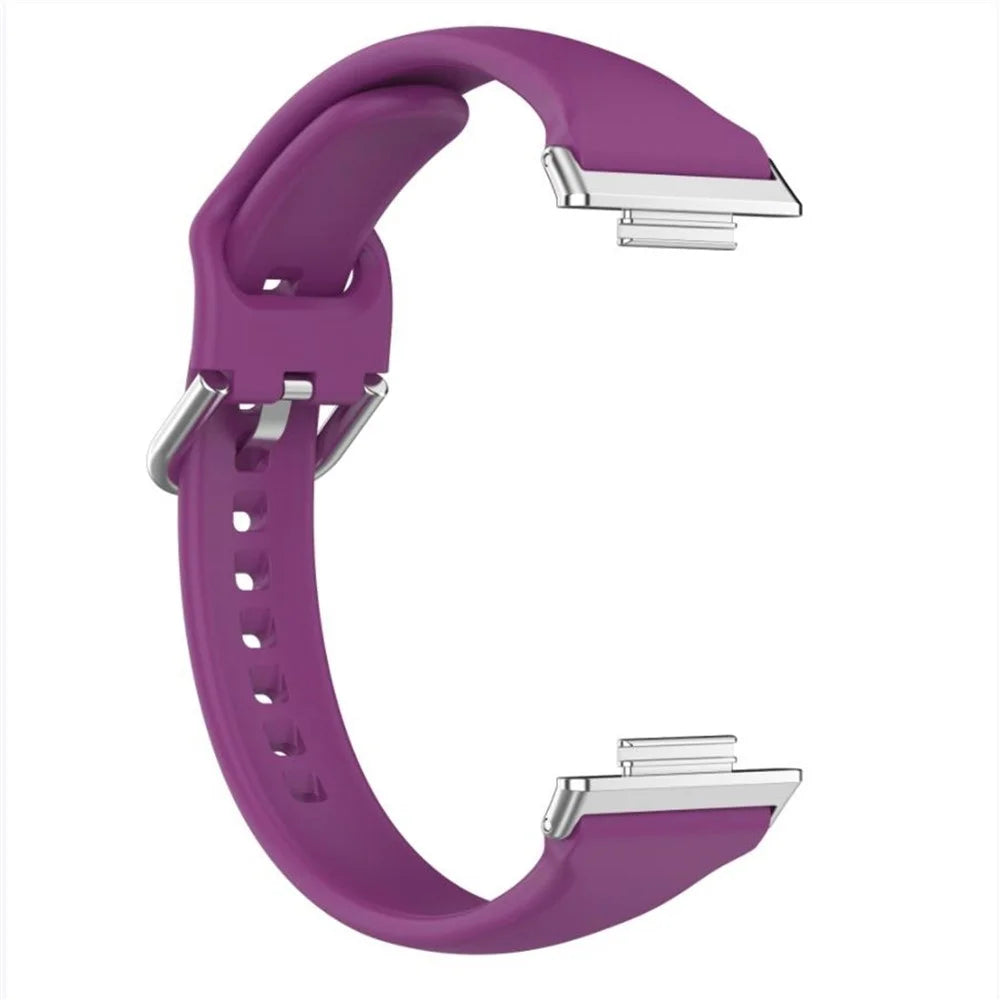 For Huawei Watch Fit 2 Silicone Watch Band Quick Release Sport Strap Replacement Bracelet - Dark Purple - 3
