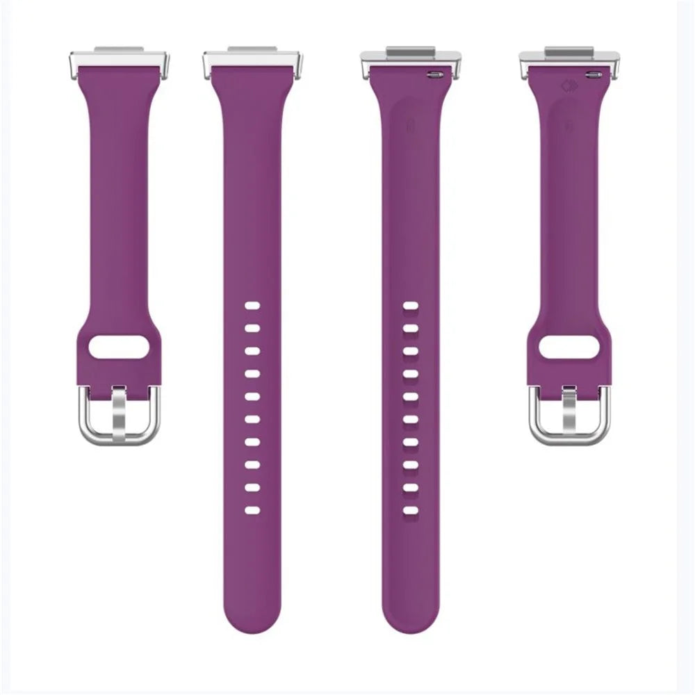 For Huawei Watch Fit 2 Silicone Watch Band Quick Release Sport Strap Replacement Bracelet - Dark Purple - 4