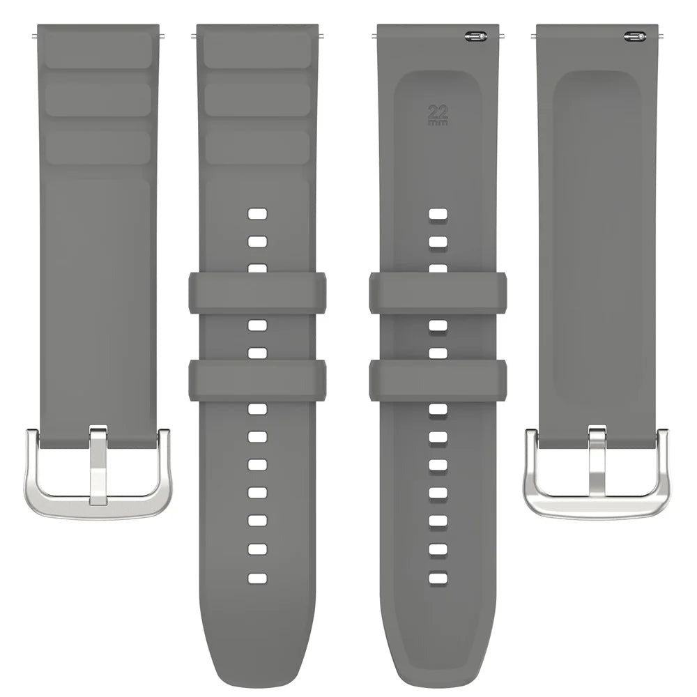 For TicWatch Pro 3 Lite / Mibro Watch X1 Silicone Watch Band 22mm Quick Release Wristband Replacement Strap - Dark Grey - 4