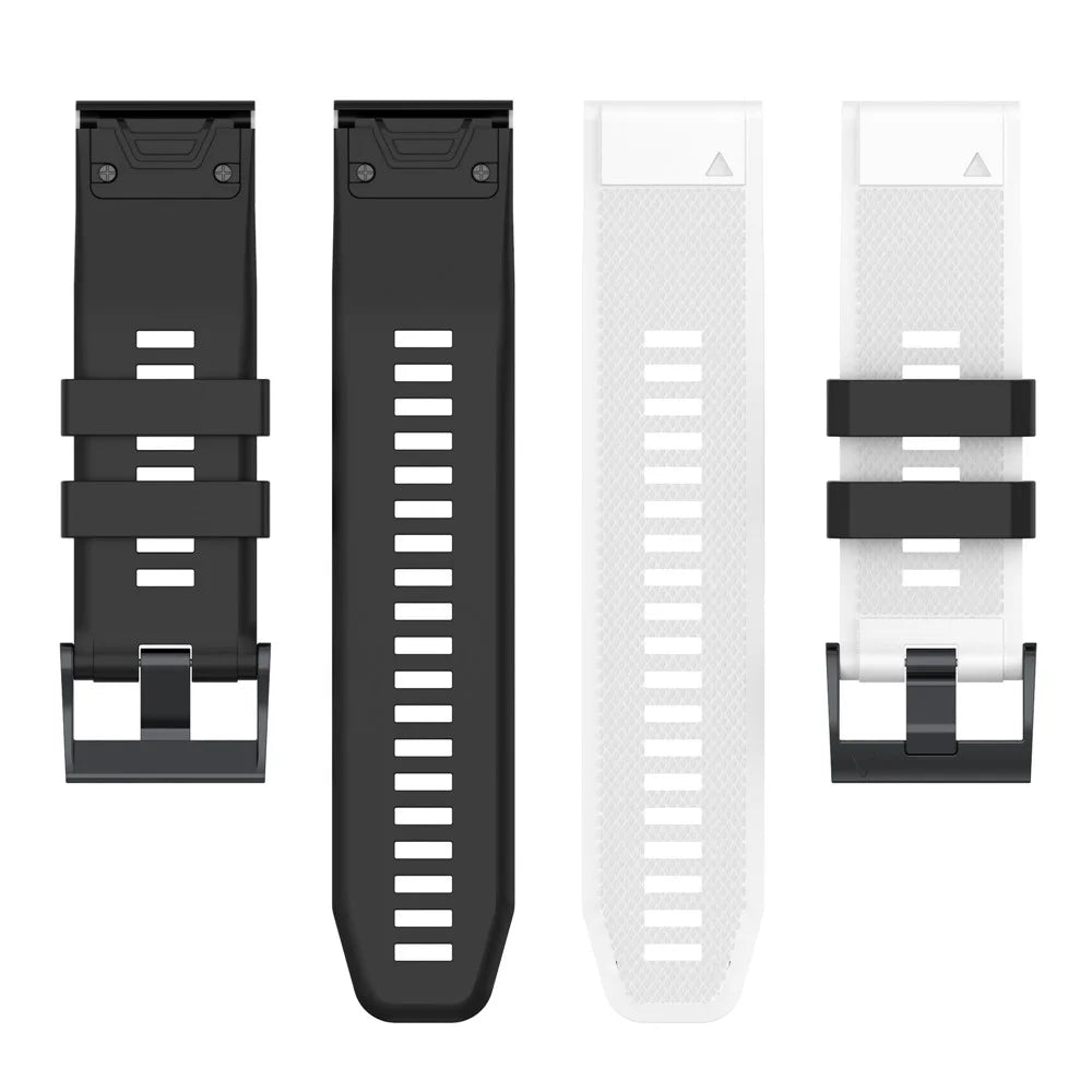 For Garmin Descent G1 / Forerunner 935 / Forerunner 945 Textured Silicone Wrist Watch Band Dual-Color Replacement Strap - White  /  Black - 5