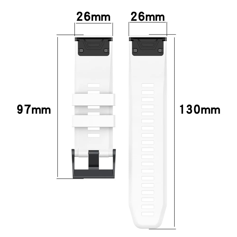 For Garmin Descent G1 / Forerunner 935 / Forerunner 945 Textured Silicone Wrist Watch Band Dual-Color Replacement Strap - White  /  Black - 6