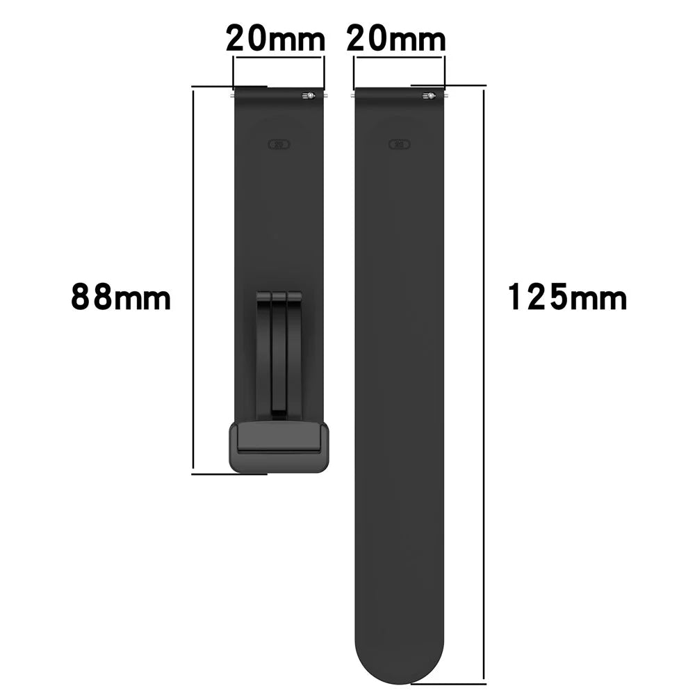 For Samsung Galaxy Watch6 40mm 44mm / Watch6 Classic 43mm 47mm / Watch 5 40mm 44mm / 5 Pro 45mm / Watch4 40mm 44mm Dual Color Sports Strap Magnetic Folding Buckle Silicone Watch Band Replacement - White / Black - 7