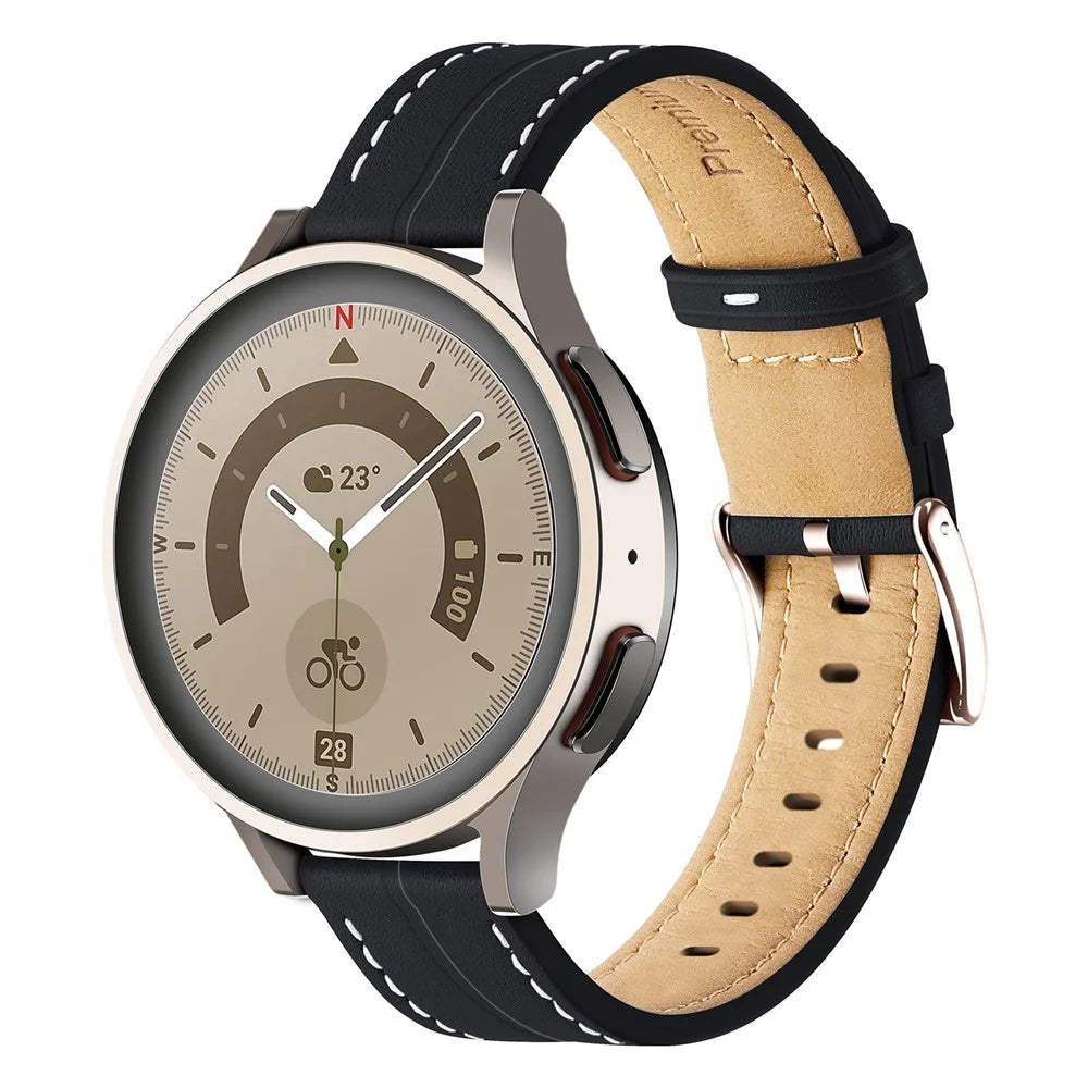 For Realme Watch 3 / Huami Amazfit GTR 4 / GTR 4 Pro Genuine Cow Leather Watch Band 22mm Adjustable Quick Release Replacement Strap - Black - 2