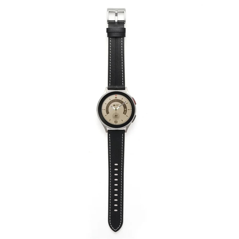 For Realme Watch 3 / Huami Amazfit GTR 4 / GTR 4 Pro Genuine Cow Leather Watch Band 22mm Adjustable Quick Release Replacement Strap - Black - 3