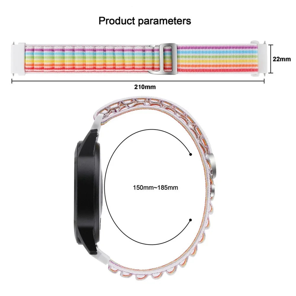 For Realme Watch 3 / Huami Amazfti GTR 4 / GTR 4 Pro Replacement Nylon Smartwatch Band 22mm Universal Adjustable Wrist Strap - Colorful - 6