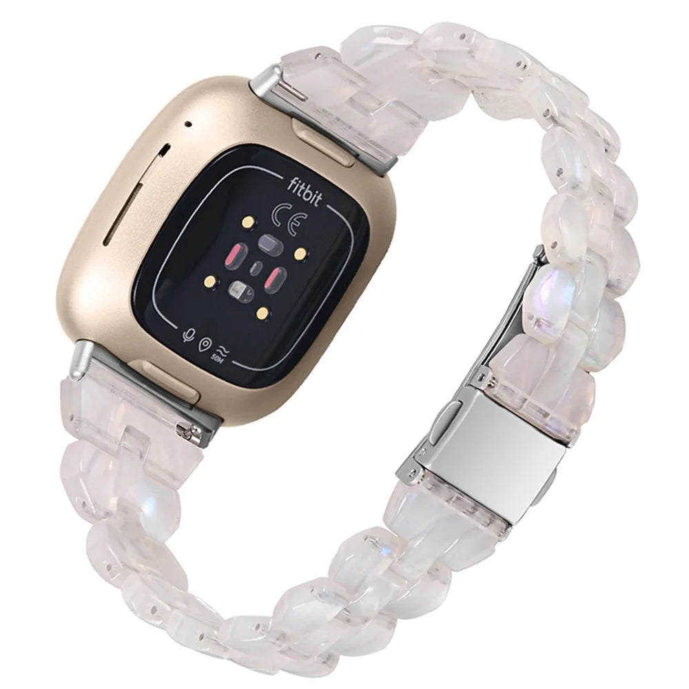 For Garmin Vivoactive 3 / Vivoactive 3 Music Replacement Resin Watch Strap Quick Release 20mm Watch Band with Folding Clasp - Shell White - 1