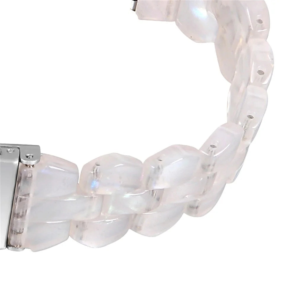 For Garmin Vivoactive 3 / Vivoactive 3 Music Replacement Resin Watch Strap Quick Release 20mm Watch Band with Folding Clasp - Shell White - 3