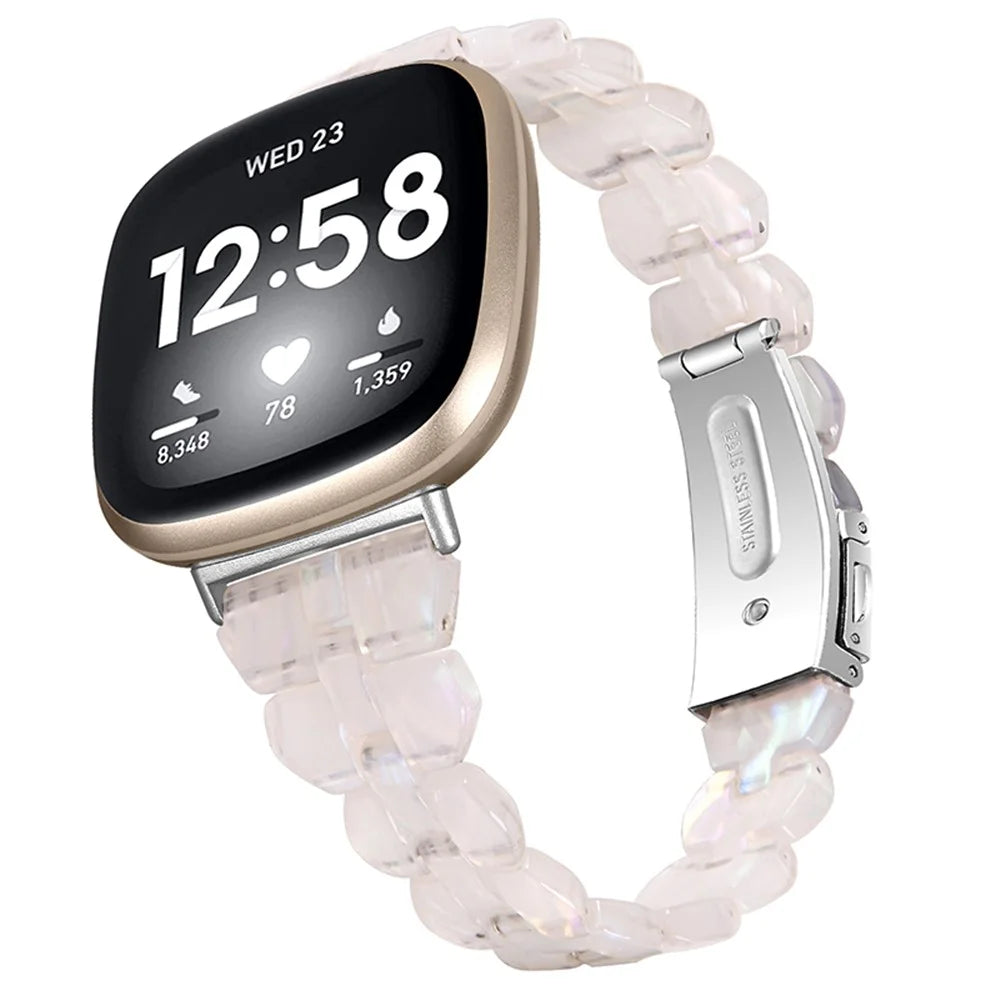 For Garmin Vivoactive 3 / Vivoactive 3 Music Replacement Resin Watch Strap Quick Release 20mm Watch Band with Folding Clasp - Shell White - 4