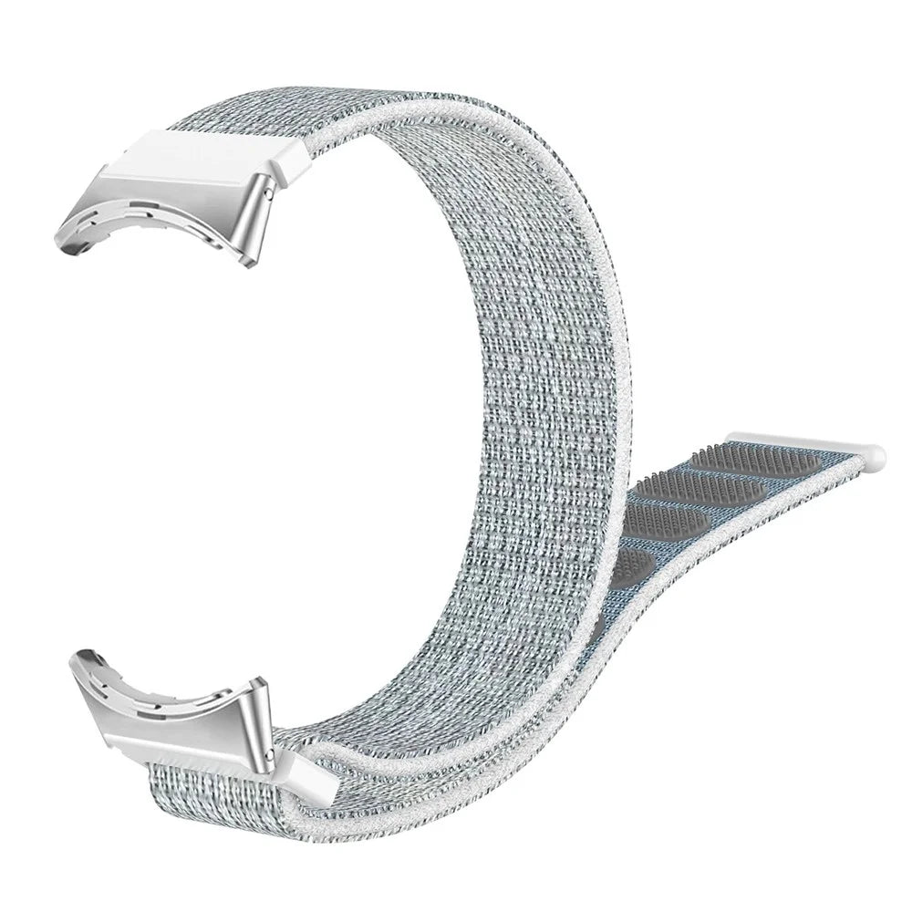 For Google Pixel Watch 4 41mm / Watch 3 41mm / Watch 2 / Watch Soft Nylon Sport Band Braided Strap Replacement Bracelet - White / Grey - 1
