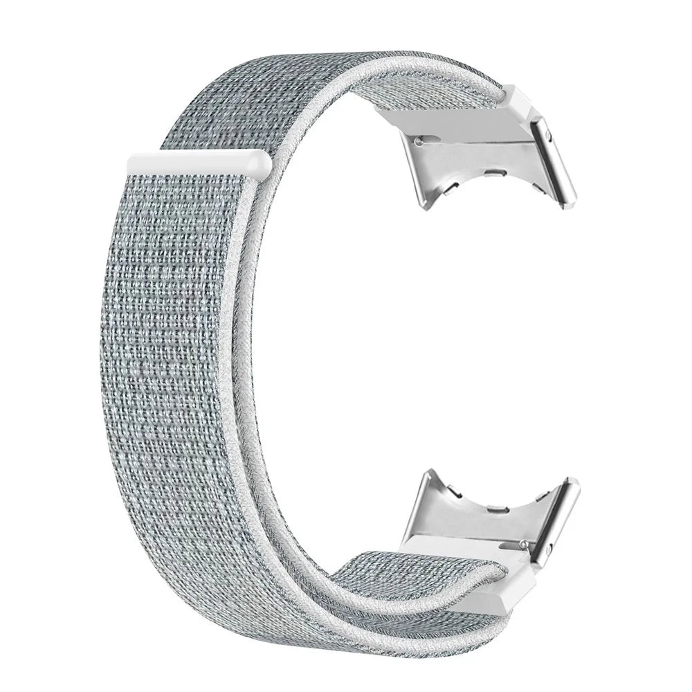 For Google Pixel Watch 4 41mm / Watch 3 41mm / Watch 2 / Watch Soft Nylon Sport Band Braided Strap Replacement Bracelet - White / Grey - 2