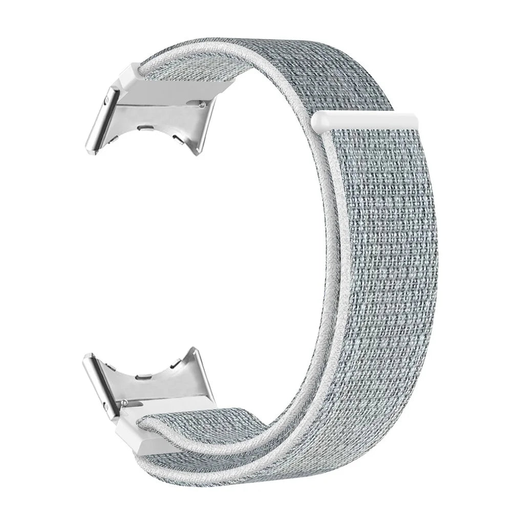 For Google Pixel Watch 4 41mm / Watch 3 41mm / Watch 2 / Watch Soft Nylon Sport Band Braided Strap Replacement Bracelet - White / Grey - 3
