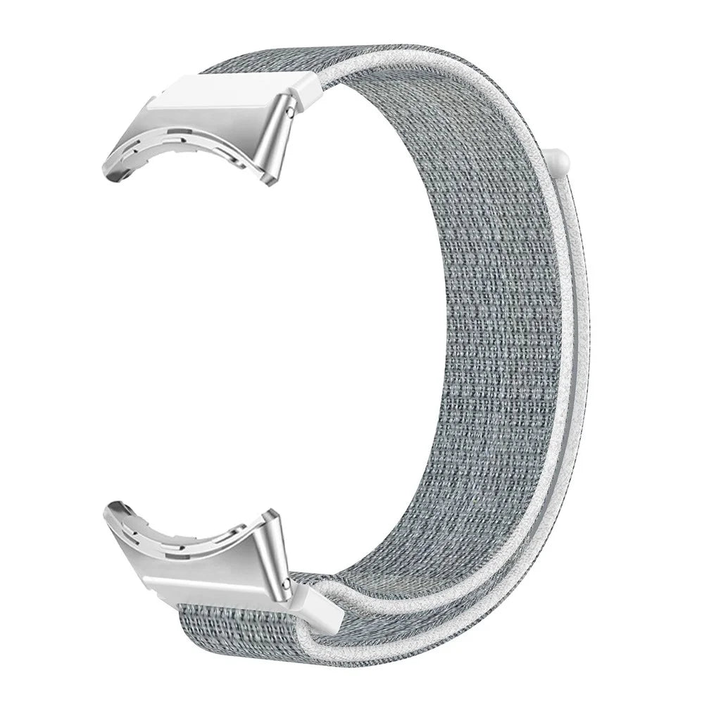 For Google Pixel Watch 4 41mm / Watch 3 41mm / Watch 2 / Watch Soft Nylon Sport Band Braided Strap Replacement Bracelet - White / Grey - 5