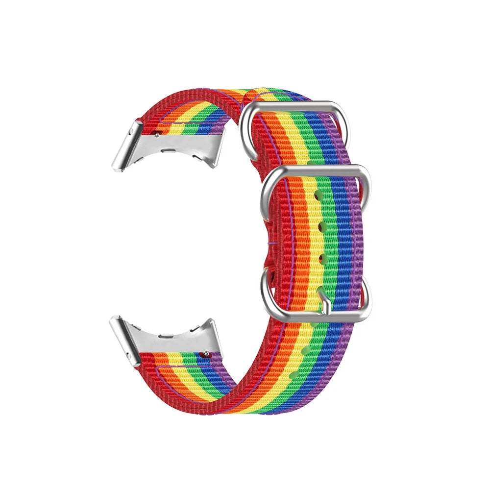 For Google Pixel Watch 4 41mm / Watch 3 41mm / Watch 2 / Watch Nylon Watch Band Three Loops Wristbands Strap Replacement - Multi-Color - 2